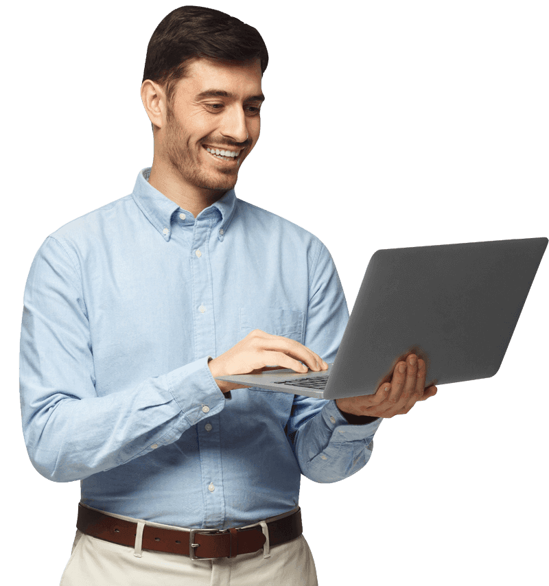 Man using laptop